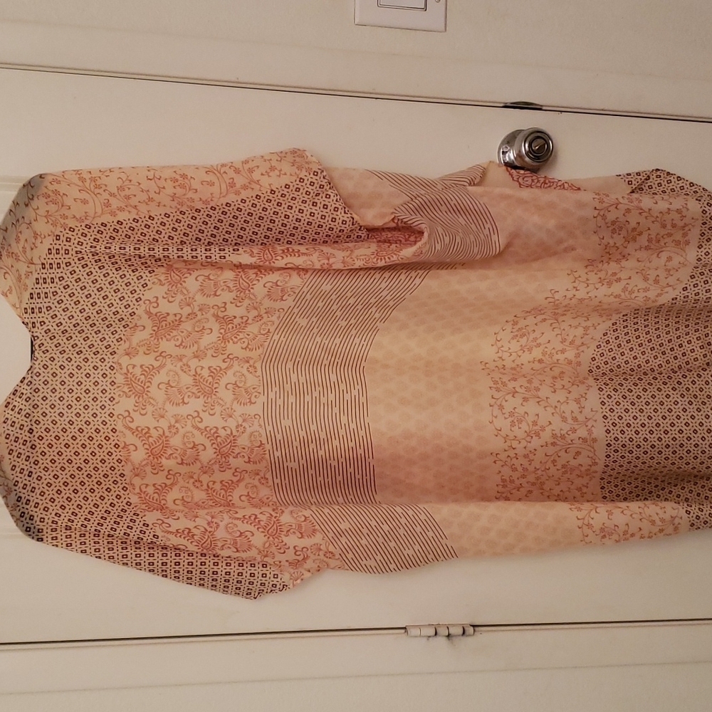 Peach Shades of Brown Kimono One Size